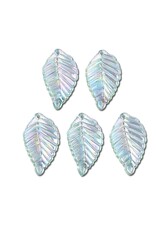 Leaf Acrylic Light Green AB 35x18mm    x25