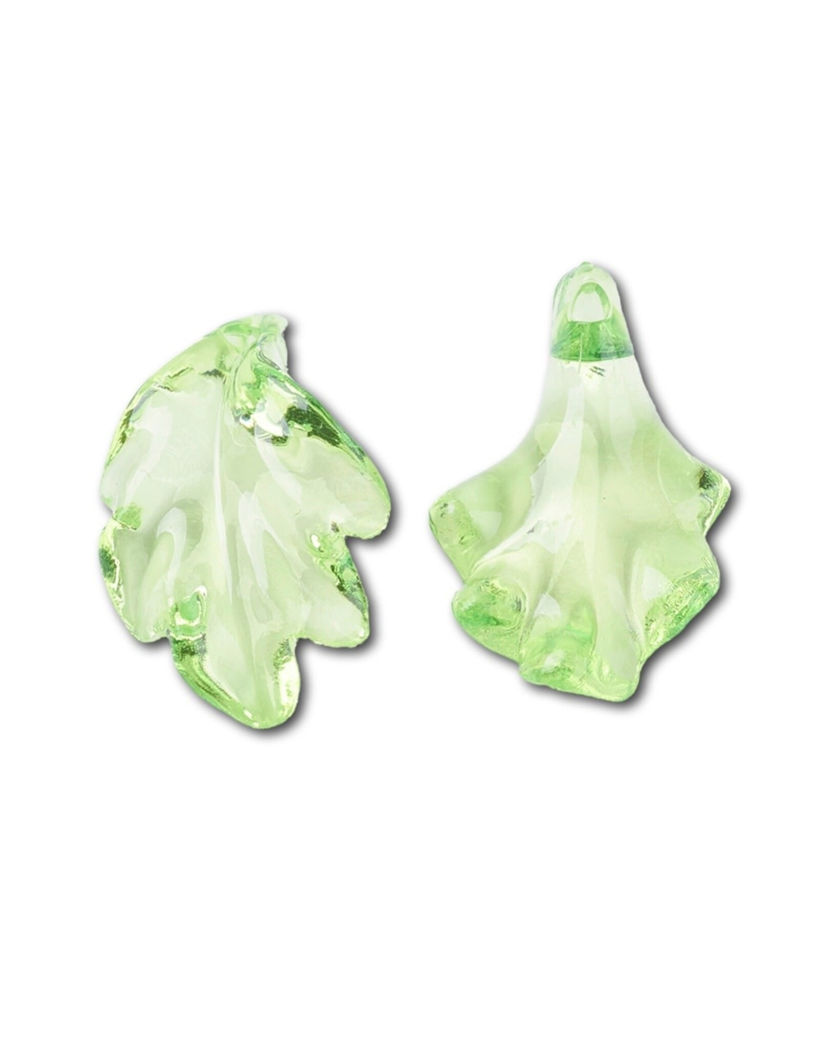 Leaf Acrylic Light Green  24x15mm    x50