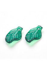 Leaf Acrylic Dark Green  20x13mm    x100