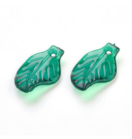 Leaf Acrylic Dark Green  20x13mm    x100