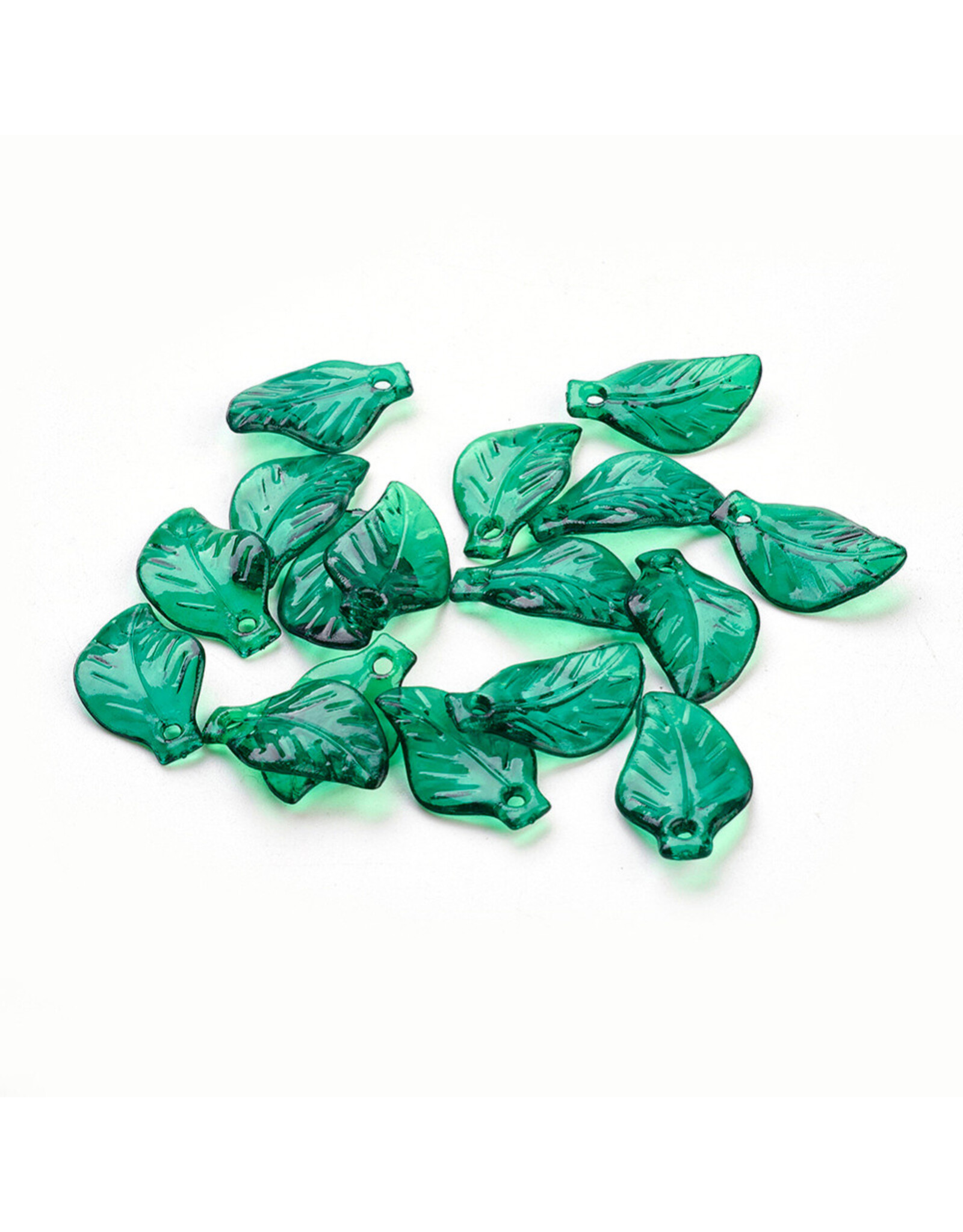Leaf Acrylic Dark Green  20x13mm    x100