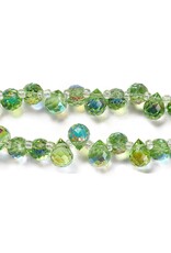 10x8mm Top Drilled Drop Light Green AB  x90