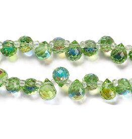 10x8mm Top Drilled Drop Light Green AB  x90