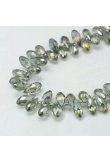 13x6mm Top Drilled Drop Grey Green AB  x90