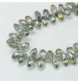 13x6mm Top Drilled Drop Grey Green AB  x90