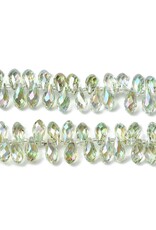 13x6mm Top Drilled Drop Pale Green AB  x90