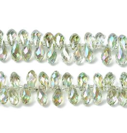 13x6mm Top Drilled Drop Pale Green AB  x90