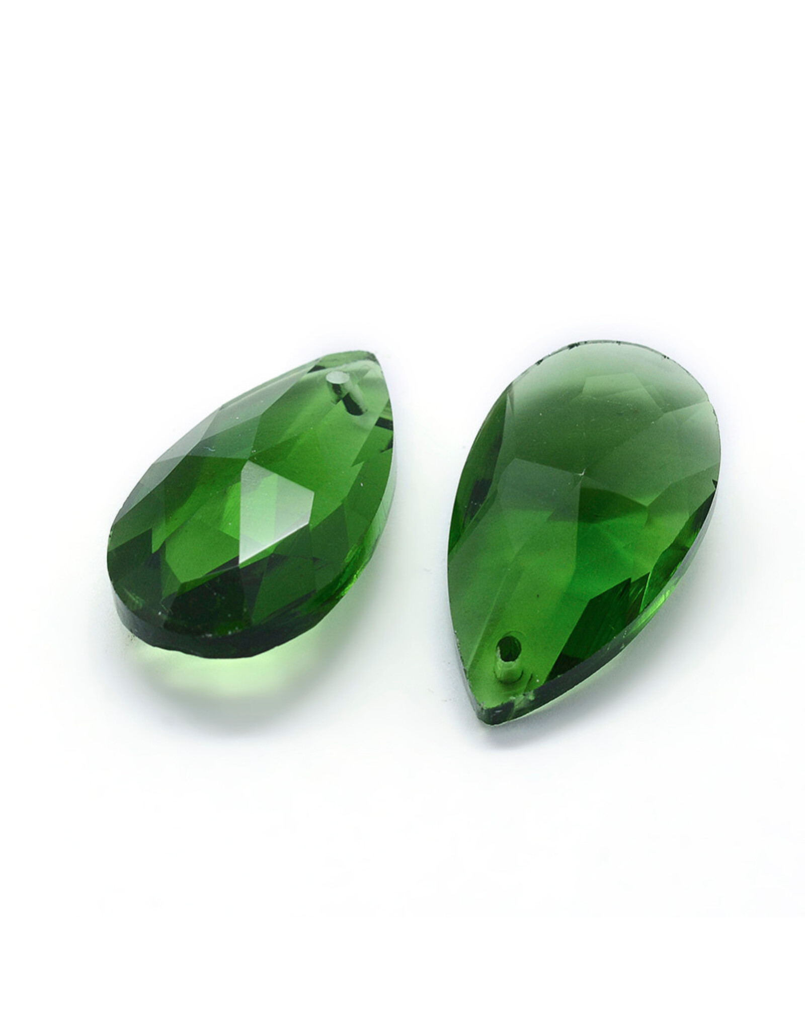 Drop Emerald Green  22x13x7mm  x10