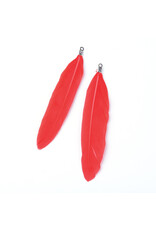 Feather Red  72x15mm  x5pair