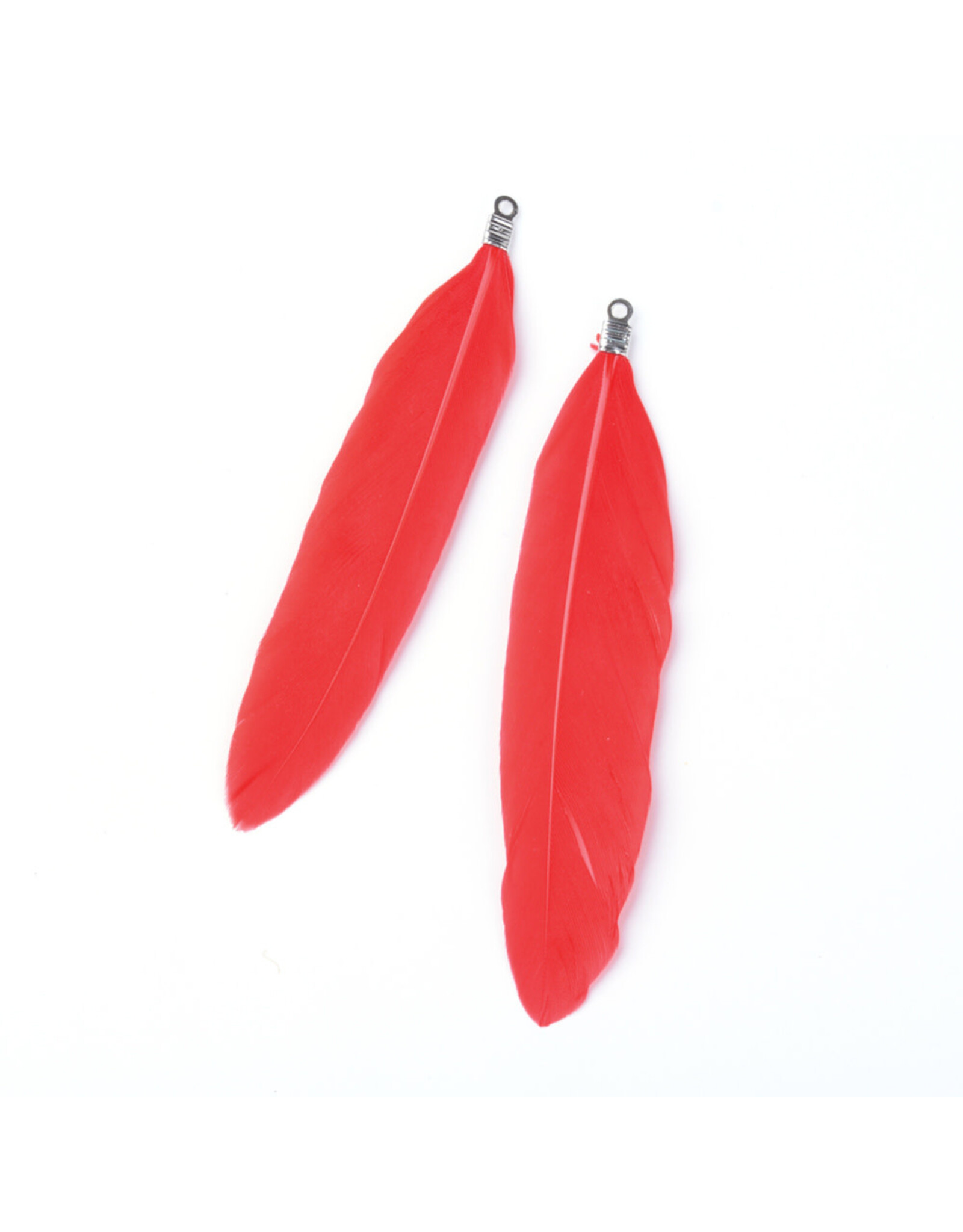 Feather Red  72x15mm  x5pair