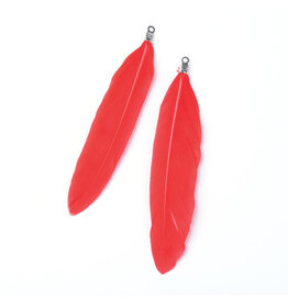 Feather Red  72x15mm  x5pair
