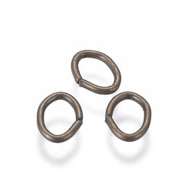 Jump Ring 5x4mm Oval Antique Brass    x100