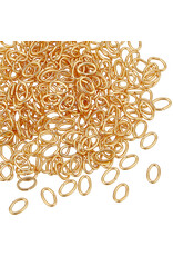 Jump Ring 5x4mm Oval  18k Gold Plated approx 20g  x50 NF