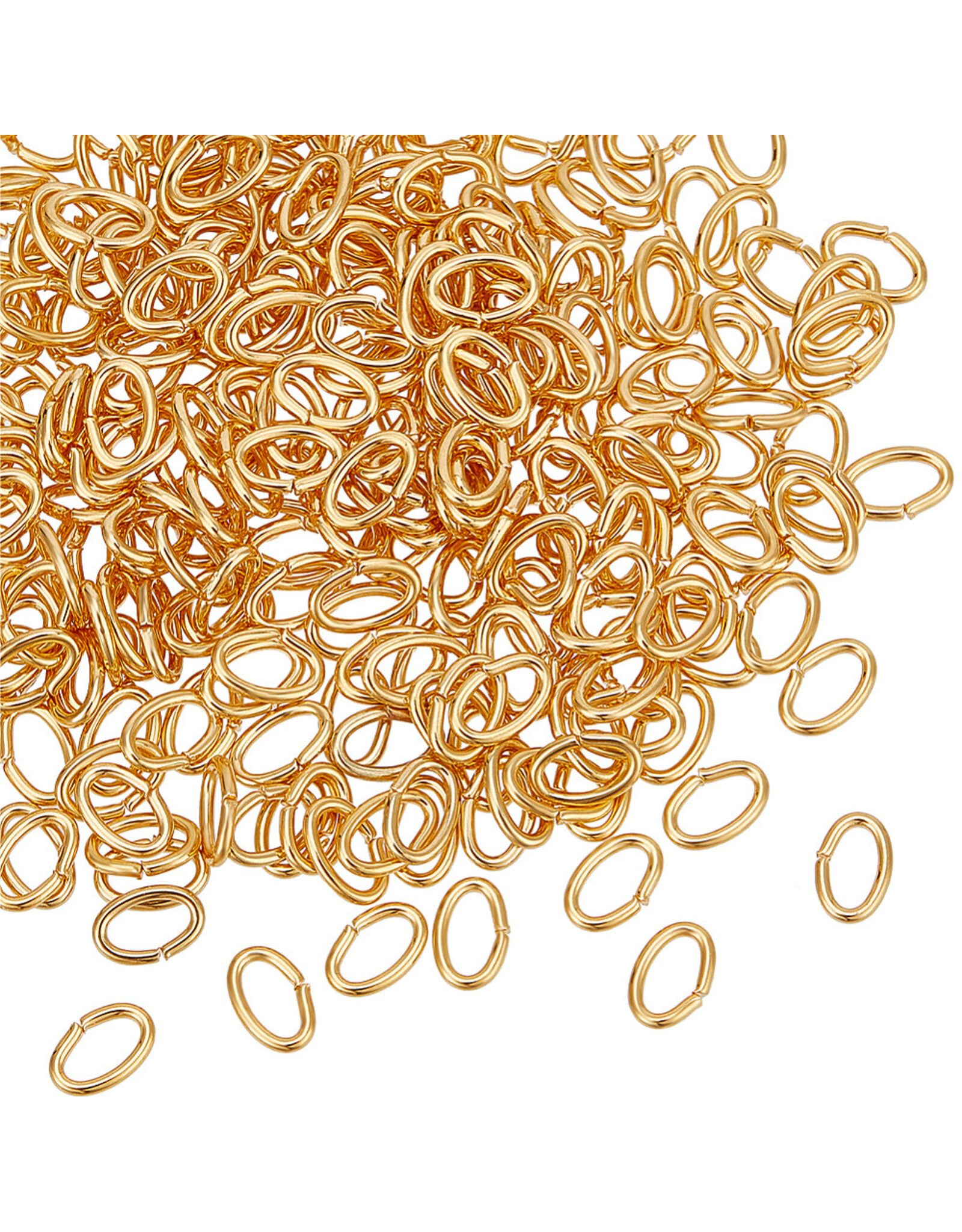 Jump Ring 5x4mm Oval  18k Gold Plated approx 20g  x50 NF