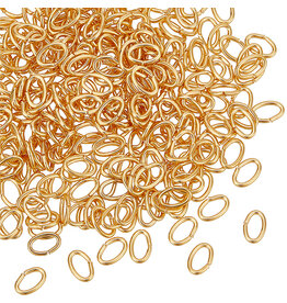 Jump Ring 5x4mm Oval  18k Gold Plated approx 20g  x50 NF