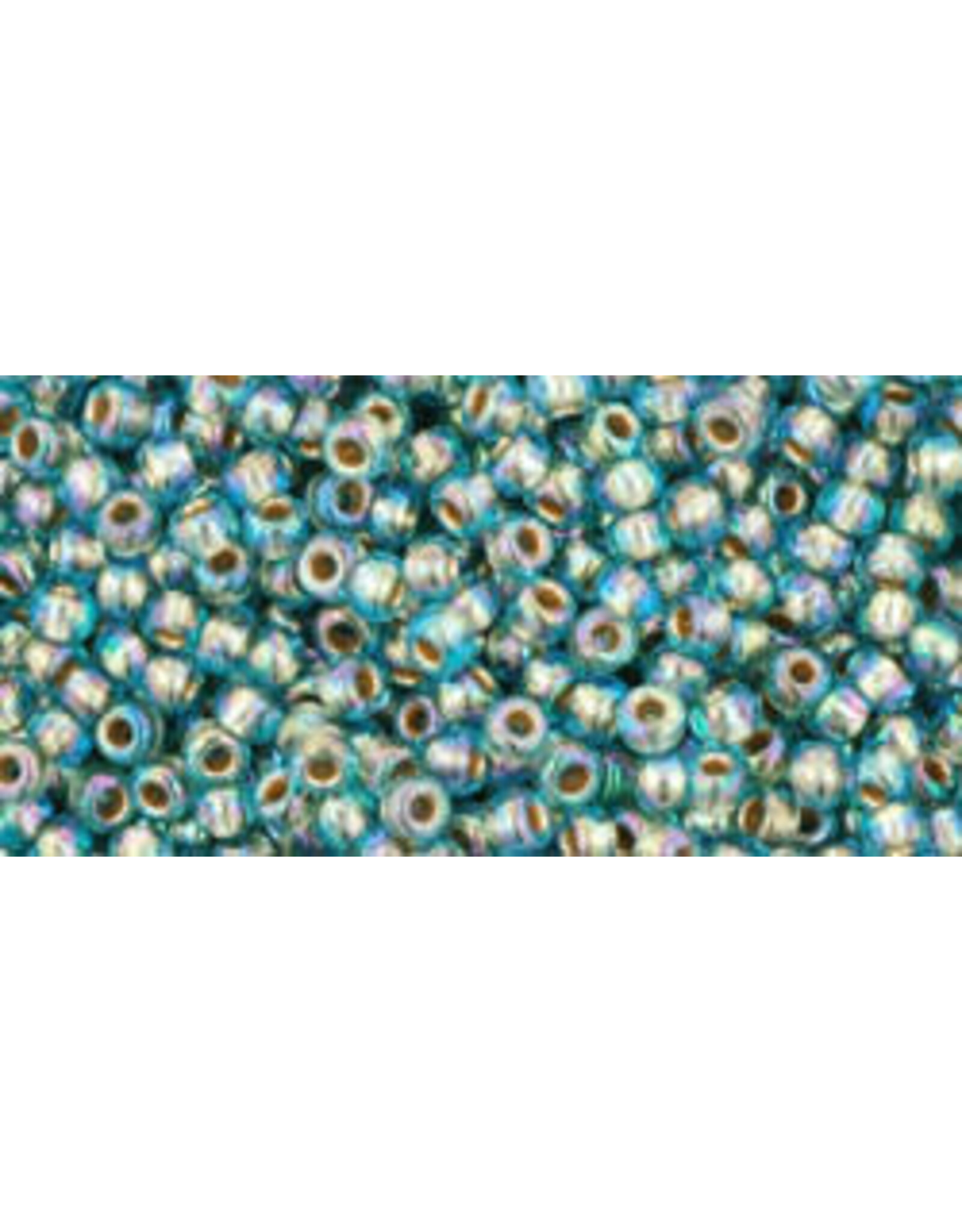 Toho 995 11  Round 6g  Aqua Blue Gold Lined