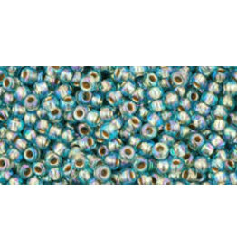 Toho 995 11  Round 6g  Aqua Blue Gold Lined