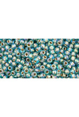 Toho 995B  11  Round  40g  Aqua Blue Gold Lined