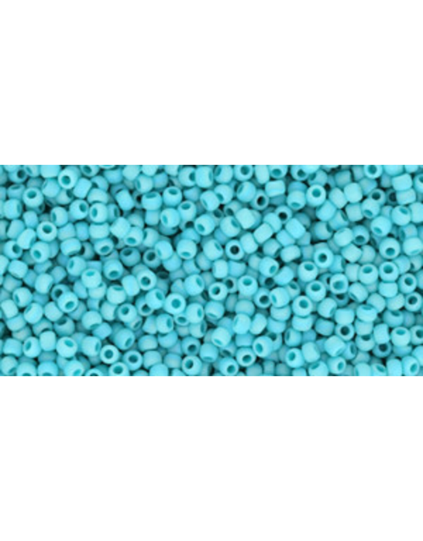 Toho 413f 11  Round 6g Opaque Turquoise Blue AB Matte