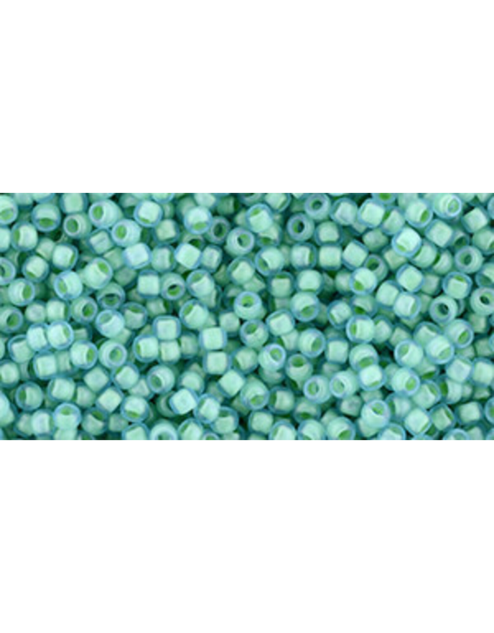 Toho 954f 11  Round 6g  Aqua Light Yellow c/l Matte