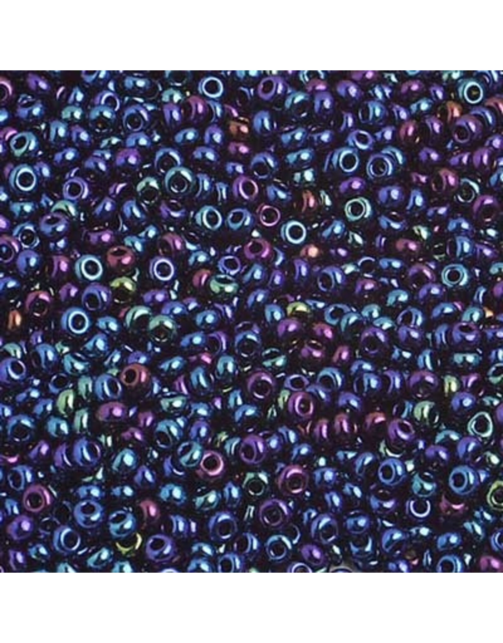 Czech 1554  10  Seed 10g  Opaque Navy Blue AB