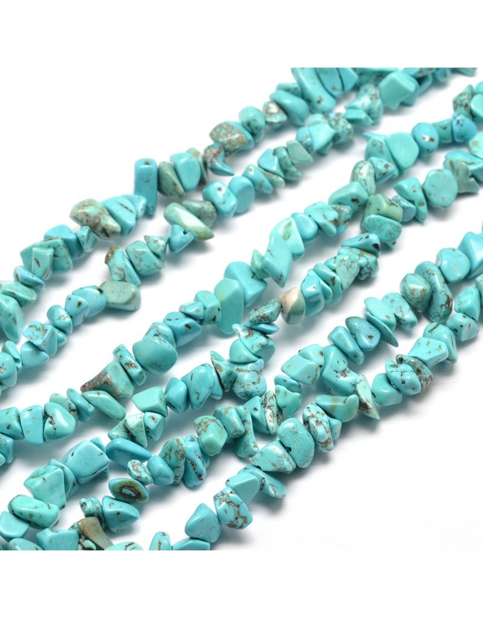 Synthetic Turquoise Chips Blue 30” Strand
