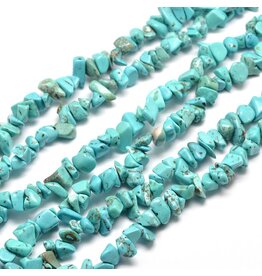 Synthetic Turquoise Chips Blue 30” Strand