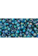 Toho 167bdf 8  Round   40g  Transparent Teal Green AB Matte