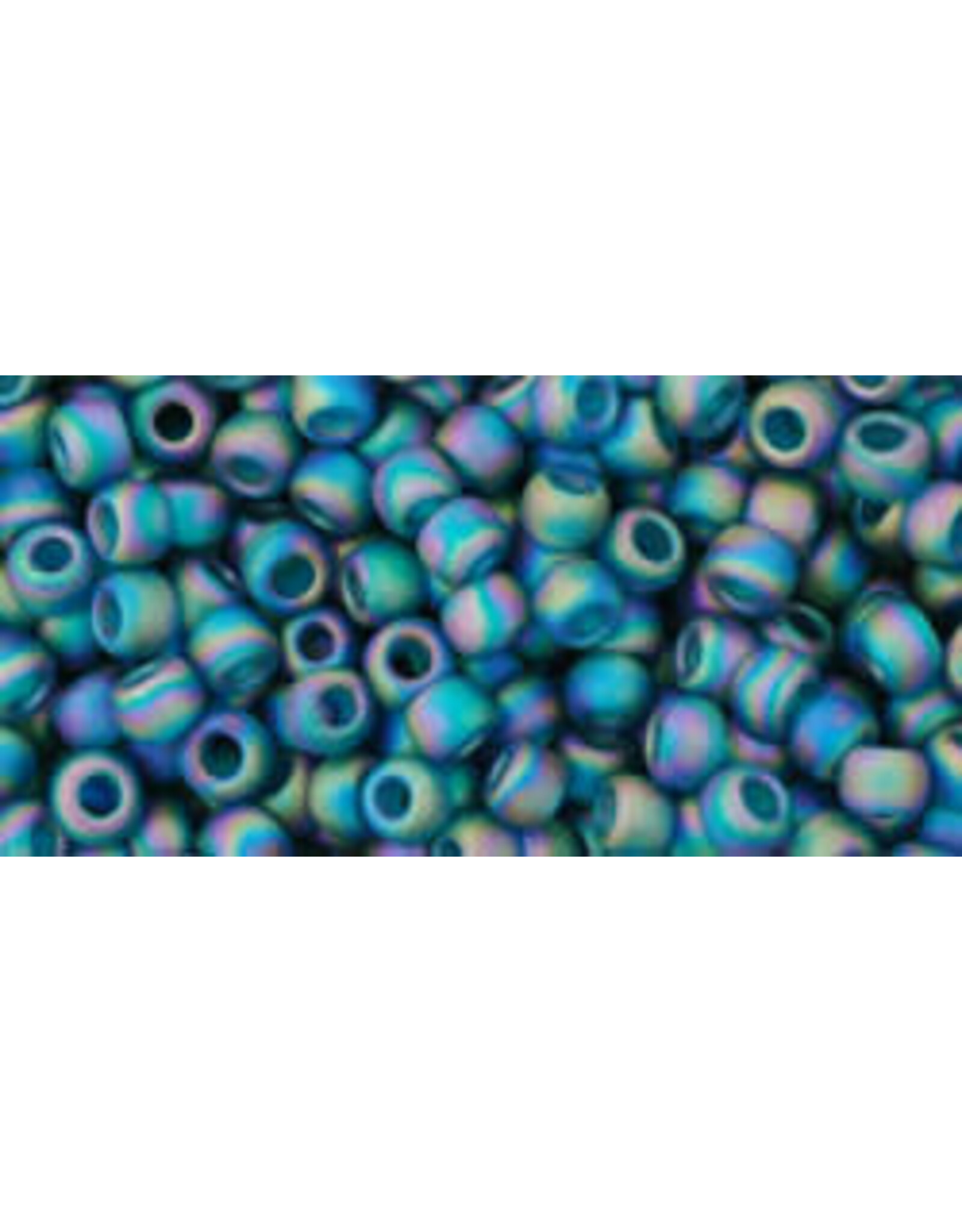 Toho 167bdf 8  Round   40g  Transparent Teal Green AB Matte