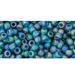 Toho 167bdf 8  Round   40g  Transparent Teal Green AB Matte