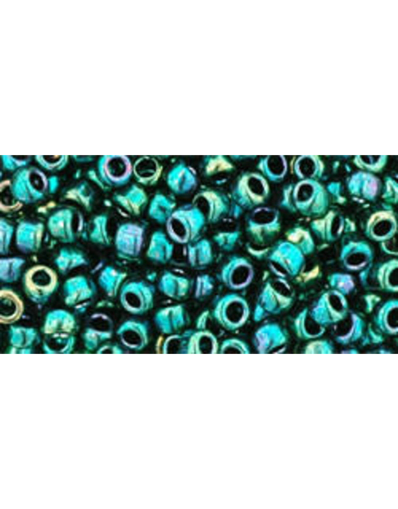 Toho 506 8  Round   40g  Opaque Green Junebug Metallic