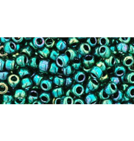 Toho 506 8  Round   40g  Opaque Green Junebug Metallic