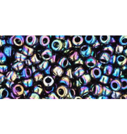 Toho 86 8  Round   40g  Opaque Blue AB Metallic