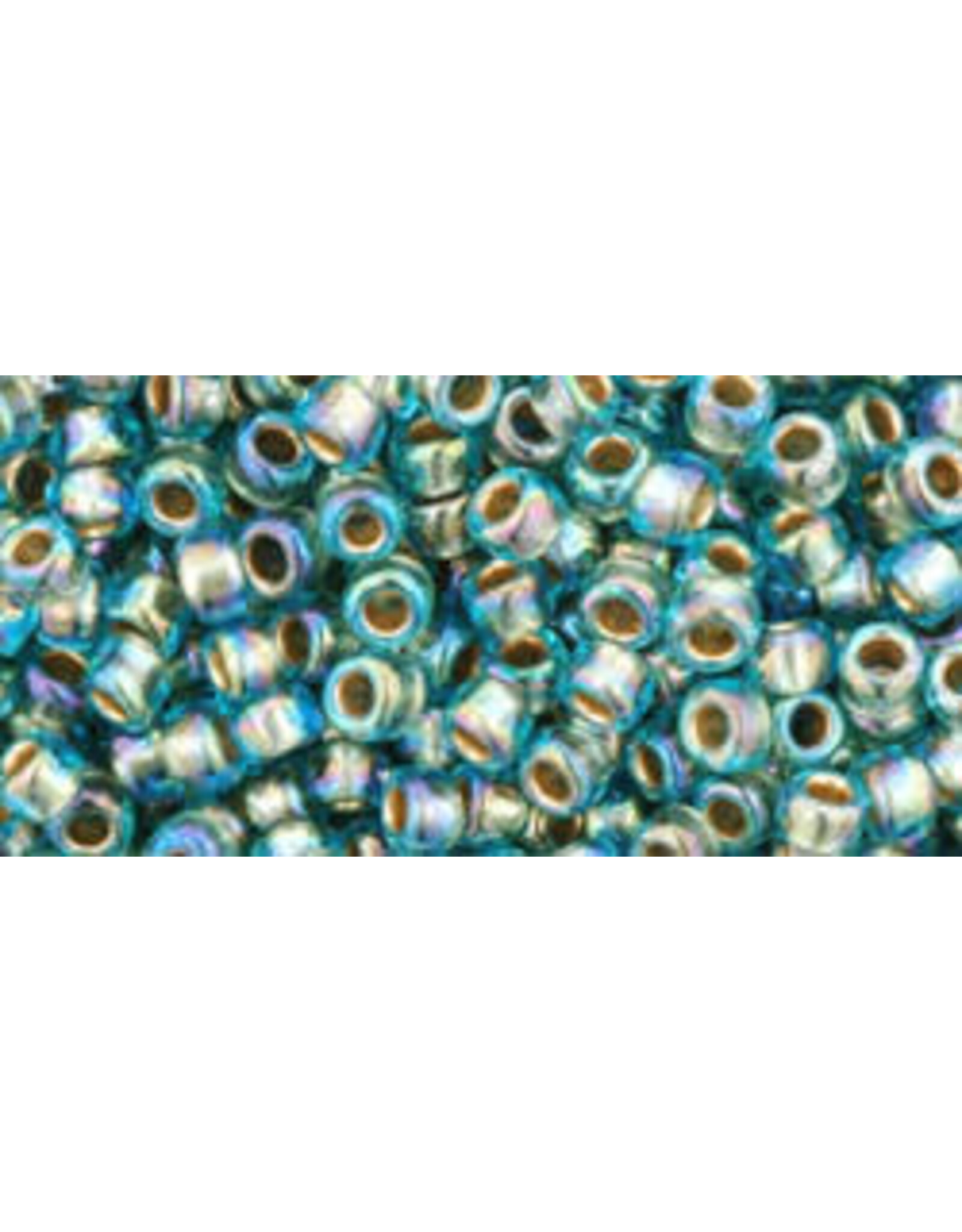 Toho 995  8  Round   40g Aqua Gold Lined