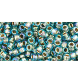 Toho 995  8  Round   40g Aqua Gold Lined