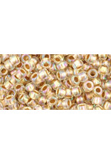 Toho 994  8  Round 40g  Clear AB Gold Lined