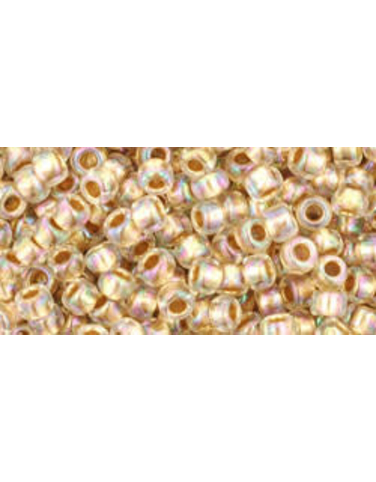 Toho 994  8  Round 40g  Clear AB Gold Lined