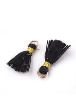 Black Mini  Tassel 12x8mm  x10