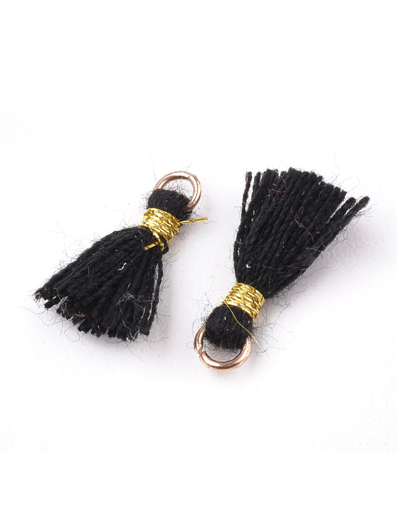 Black Mini  Tassel 12x8mm  x10