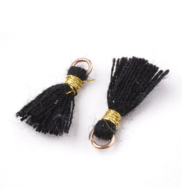 Black Mini  Tassel 12x8mm  x10