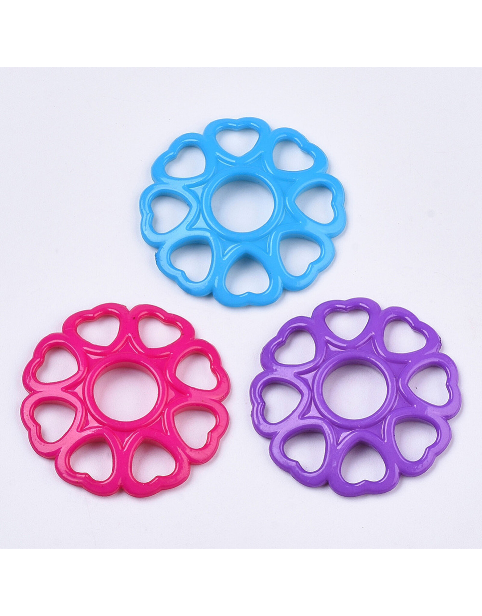 Acrylic Filigree Hearts  33mm  Random Colours  x20