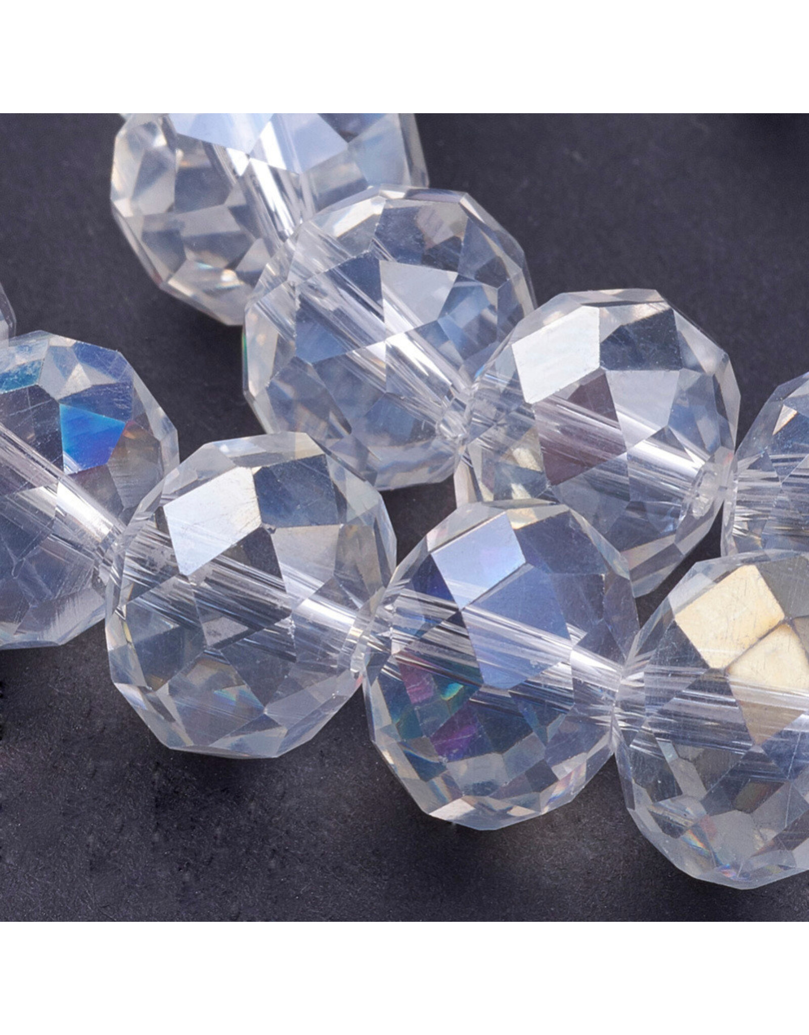 8x12mm  Rondelle Clear AB  x20