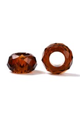 Faceted Rondelle  8x14mm Dark Brown  x12