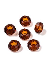 Faceted Rondelle  8x14mm Dark Brown  x12
