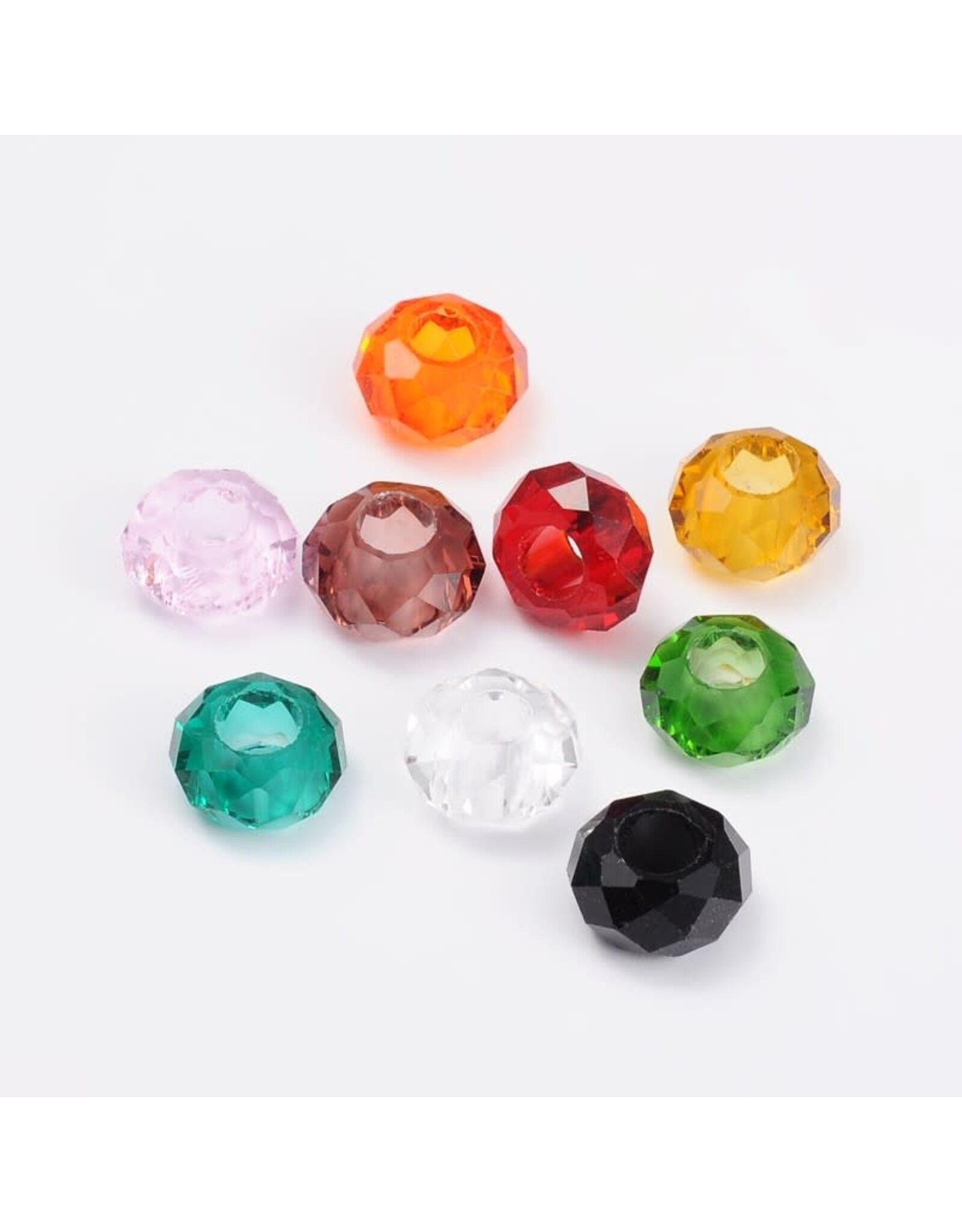 Faceted Rondelle  8x14mm X6 Random Pair