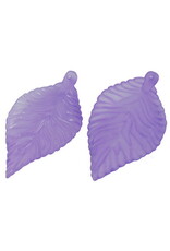 Leaf Acrylic Purple Matte 55mm   x10