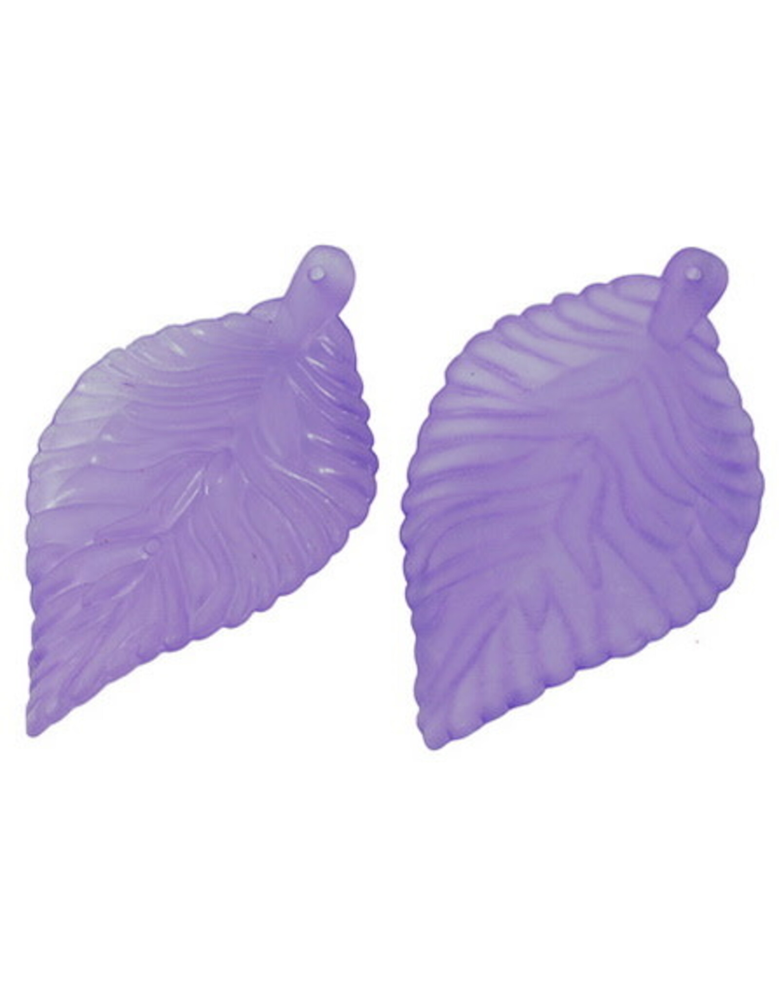 Leaf Acrylic Purple Matte 55mm   x10