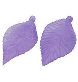 Leaf Acrylic Purple Matte 55mm   x10