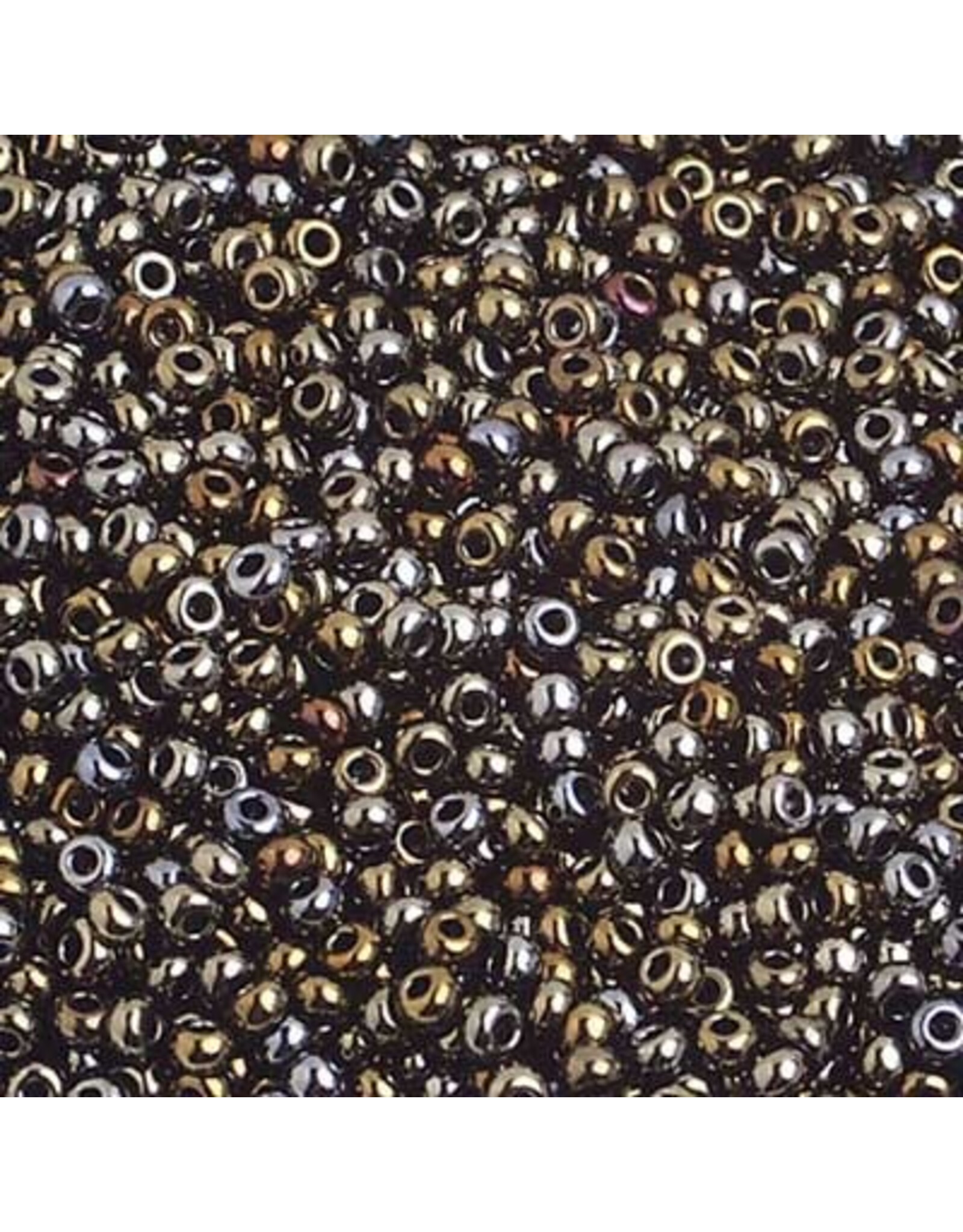 Czech 1550 10  Seed  Opaque Brown AB Metallic