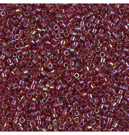 Czech db1242 11 Delica Transparent Dark Cranberry Red AB